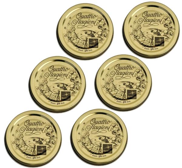 Quattro Stagioni Metall - Ersatzdeckel 56mm - 6 Stück -